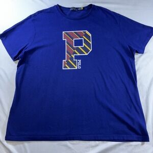 Polo Ralph Lauren Letterman Graduate T Shirt Men's XXL Blue